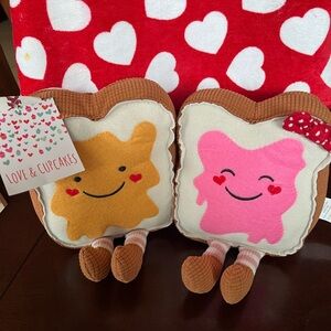Valentine’s Cute Toast Plushies with Smiling Faces
